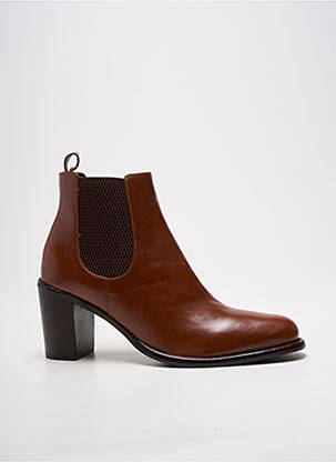 Botine/ghete material neted toc de 4 la 6 cm maro ADIGE femeie