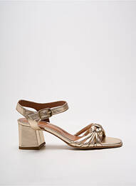 Sandale/pantofi decupați material neted toc de 4 la 6 cm auriu PHILIPPE MORVAN femme