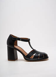 Sandale/pantofi decupați material neted toc de 7 la 9 cm negru PHILIPPE MORVAN femme