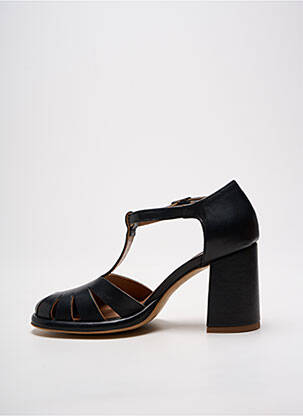 Sandale/pantofi decupați material neted toc de 7 la 9 cm negru PHILIPPE MORVAN femeie