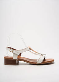 Sandale/pantofi decupați material neted toc plat până la 3 cm alb HISPANITAS femme