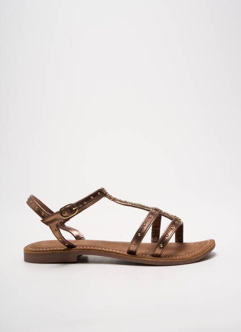 Sandale/pantofi decupați chiquet toc plat până la 3 cm maro SANTAFE femme