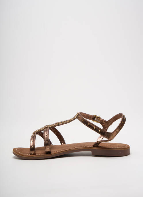 Sandale/pantofi decupați chiquet toc plat până la 3 cm maro SANTAFE femme