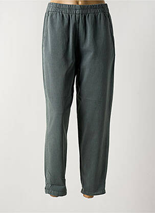 Pantalon drept talie elastică mărime normală verde ISCHIKO femeie