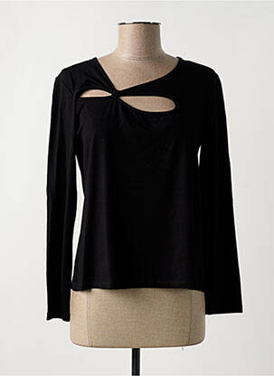 Top țesătură jersey mâneci lungi negru MC PLANET femeie