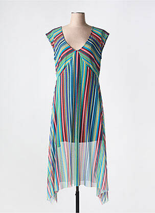 Rochie midi croială fluidă mâneci scurte verde MALOKA femeie