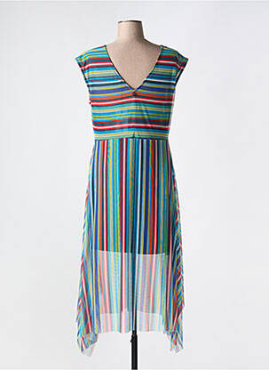 Rochie midi croială fluidă mâneci scurte verde MALOKA femeie