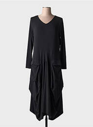 Rochie midi mâneci lungi mâneci lungi negru K-DESIGN femme
