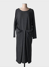 Rochie lungă mâneci lungi mâneci lungi gri K-DESIGN femeie
