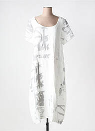 Rochie lungă mâneci scurte mâneci scurte alb KOKOMARINA femeie