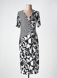 Rochie midi imprimeu floral mâneci scurte negru MALOKA femeie