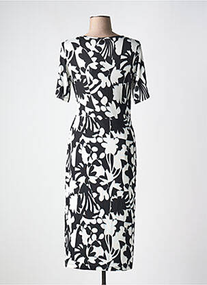Rochie midi imprimeu floral mâneci scurte negru MALOKA femeie