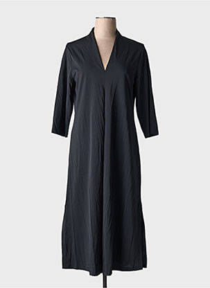 Rochie midi mâneci 3/4 mâneci 3/4 negru MALOKA femeie