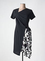 Rochie midi imprimeu floral mâneci scurte negru MALOKA femeie