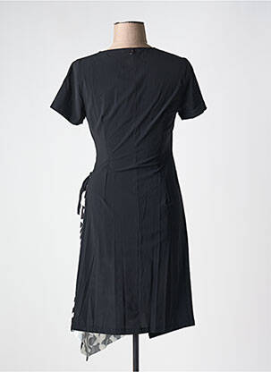 Rochie midi imprimeu floral mâneci scurte negru MALOKA femeie