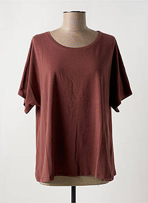 Tricou croială dreaptă mâneci scurte maro MES SOEURS ET MOI femeie