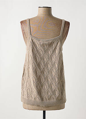 Pulover țesătură melanj bretele subțiri maro CREAM femeie