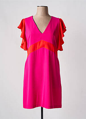 Rochie scurtă mâneci scurte mâneci scurte roz LAFTY LIE femeie