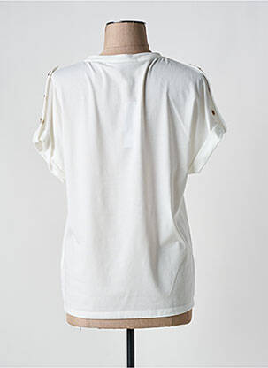 Tricou croială dreaptă mâneci scurte bej LESLIE femeie