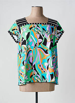 Tricou croială dreaptă mâneci scurte verde OLIVIER PHILIPS femeie