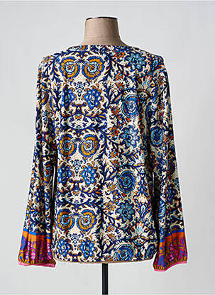 Bluză imprimeu floral mâneci lungi albastru K-DESIGN femeie