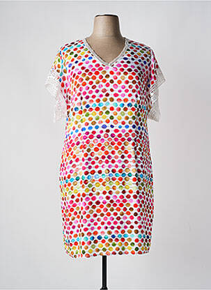 Rochie midi mâneci scurte mâneci scurte alb PAUSE CAFE femeie