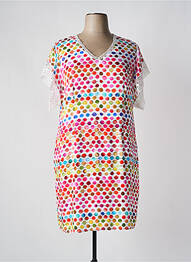 Rochie midi închidere cu fermoar la spate mâneci scurte alb PAUSE CAFE femme