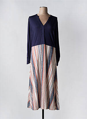 Rochie lungă mâneci lungi mâneci lungi albastru K-DESIGN femeie