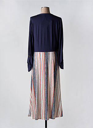 Rochie lungă mâneci lungi mâneci lungi albastru K-DESIGN femeie