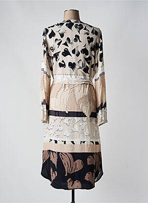 Rochie midi croială fluidă mâneci lungi bej TUZZI femeie