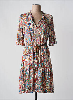 Rochie midi mâneci 3/4 mâneci 3/4 portocaliu K-DESIGN femeie