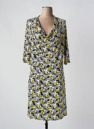Rochie scurtă mâneci 3/4 mâneci 3/4 galben ELEONORA AMADEI femeie
