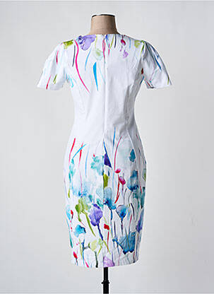 Rochie midi imprimeu floral mâneci scurte alb DOLCEZZA femeie
