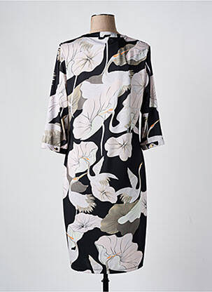 Rochie midi imprimeu floral mâneci 3/4 negru K-DESIGN femeie