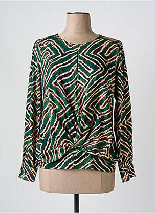 Top elasticitate mâneci lungi verde K-DESIGN femeie
