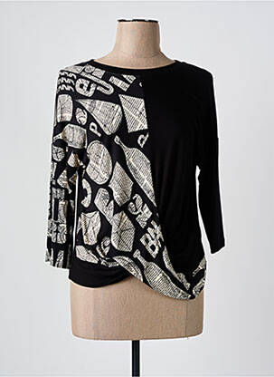 Tricou mâneci 3/4 mâneci 3/4 negru ELEONORA AMADEI femeie