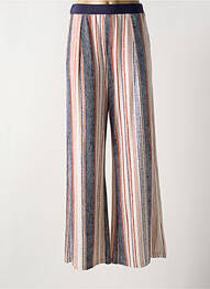 Pantalon evazat talie elastică bej K-DESIGN femeie