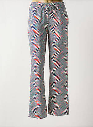 Pantalon larg țesătură crep talie înaltă albastru K-DESIGN femeie
