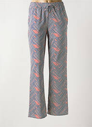 Pantalon larg țesătură crep talie înaltă albastru K-DESIGN femme