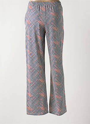 Pantalon larg țesătură crep talie înaltă albastru K-DESIGN femeie