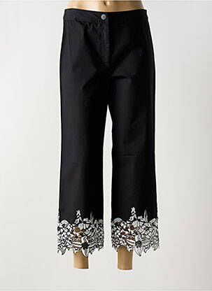 Pantalon 7/8 închidere cu fermoar sub clapetă cu nasturi negru LESLIE femeie