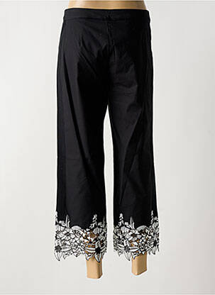 Pantalon 7/8 închidere cu fermoar sub clapetă cu nasturi negru LESLIE femeie