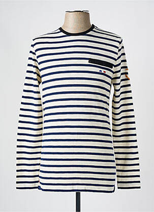 Tricou croială cambrată mâneci lungi alb LA MARINIÈRE FRANÇAISE bărbat