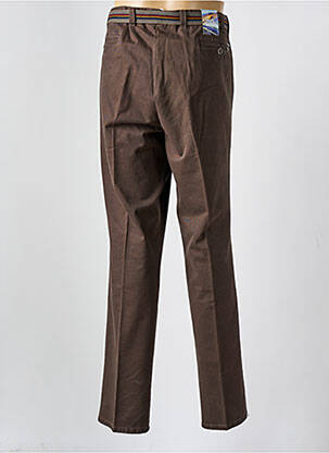Pantalon chino țesătură poplin mărime normală maro MEYER bărbat