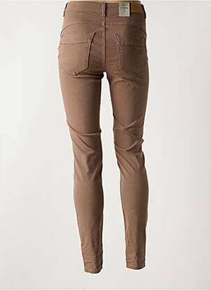 Pantalon slim țesătură poplin mărime normală maro CREAM femeie