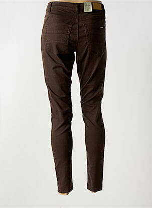 Pantalon slim țesătură poplin mărime normală maro CREAM femeie