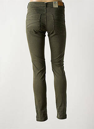 Pantalon slim țesătură poplin mărime normală verde CREAM femeie