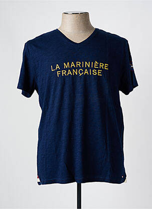 Tricou broderie mâneci scurte albastru LA MARINIÈRE FRANÇAISE bărbat