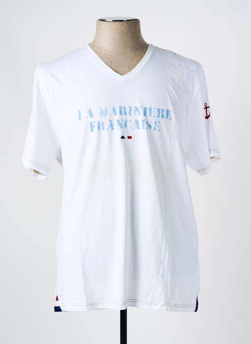 Tricou alb LA MARINIÈRE FRANÇAISE bărbat