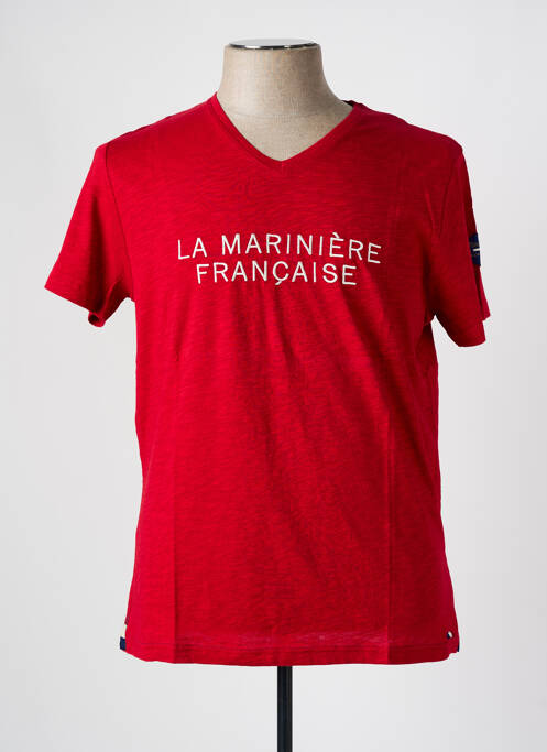 Tricou roșu LA MARINIÈRE FRANÇAISE bărbat